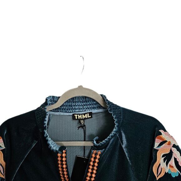 NWT THML Bridgette Top Velvet Embroidered Puff Sleeve XXXL - Picture 4 of 14